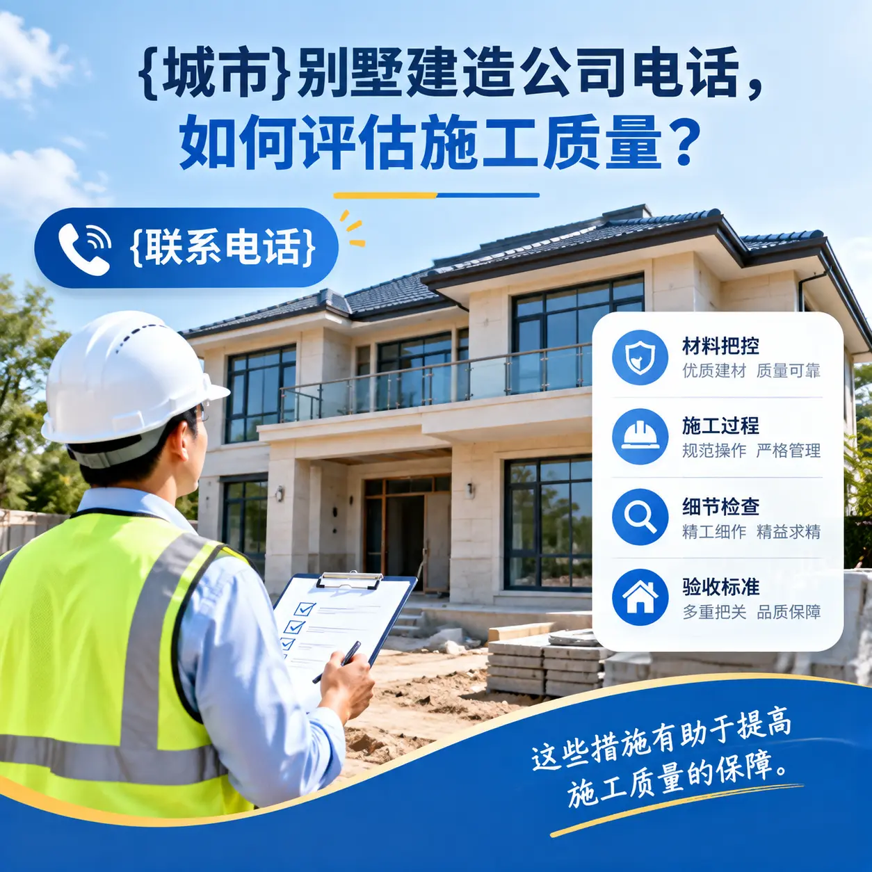 镇宁别墅建造公司电话，如何评估施工质量？